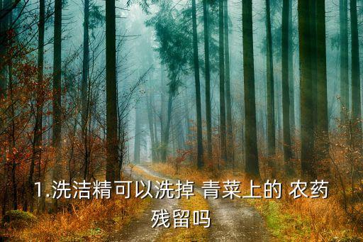 1.洗潔精可以洗掉 青菜上的 農(nóng)藥殘留嗎