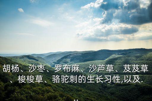 胡楊、沙棗、羅布麻、沙蘆草、芨芨草、梭梭草、駱駝刺的生長(zhǎng)習(xí)性,以及...