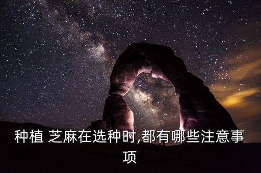 種植 芝麻在選種時,都有哪些注意事項