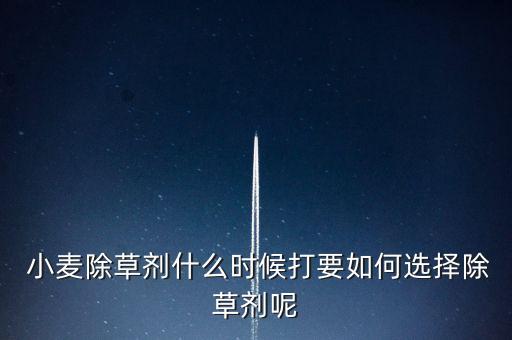  小麥除草劑什么時候打要如何選擇除草劑呢