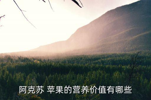 阿克蘇 蘋果的營養價值有哪些