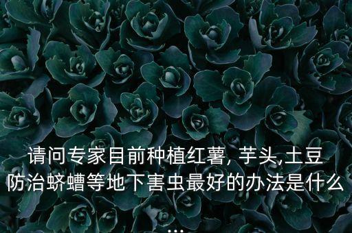 請問專家目前種植紅薯, 芋頭,土豆防治蠐螬等地下害蟲最好的辦法是什么...