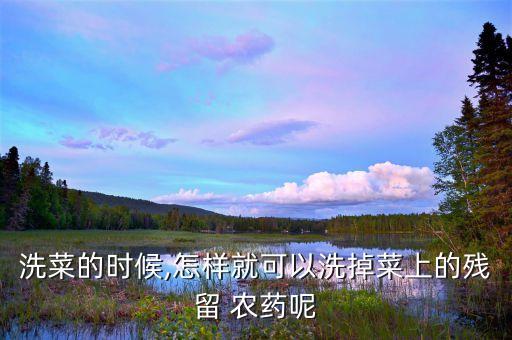 洗菜的時候,怎樣就可以洗掉菜上的殘留 農藥呢