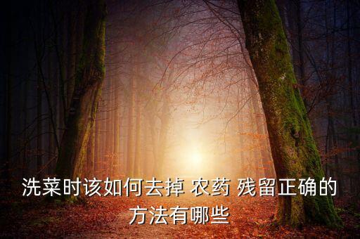 洗菜時該如何去掉 農藥 殘留正確的方法有哪些