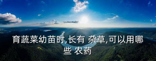 育蔬菜幼苗時,長有 雜草,可以用哪些 農(nóng)藥