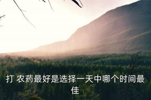 用什么車打農藥最好用,一般什么時間打農藥最好