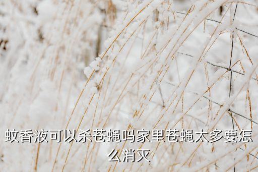 蚊香液可以殺蒼蠅嗎家里蒼蠅太多要怎么消滅