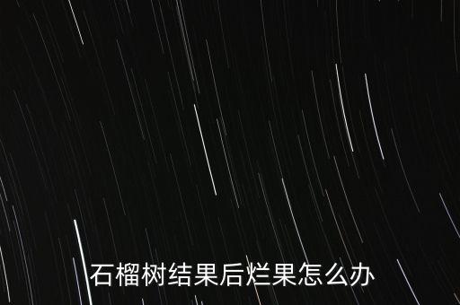  石榴樹結(jié)果后爛果怎么辦
