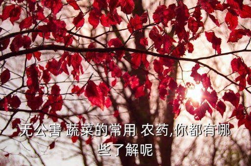 無公害 蔬菜的常用 農藥,你都有哪些了解呢