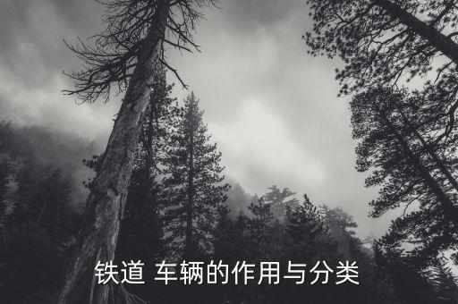 鐵道 車輛的作用與分類