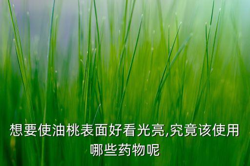 想要使油桃表面好看光亮,究竟該使用哪些藥物呢