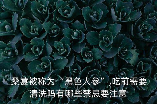  桑葚被稱為“黑色人參”,吃前需要清洗嗎有哪些禁忌要注意
