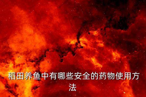  稻田養魚中有哪些安全的藥物使用方法