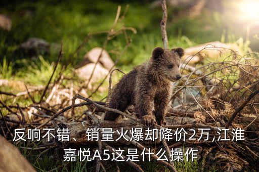 反響不錯、銷量火爆卻降價2萬,江淮 嘉悅A5這是什么操作