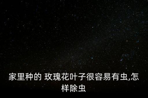 家里種的 玫瑰花葉子很容易有蟲(chóng),怎樣除蟲(chóng)