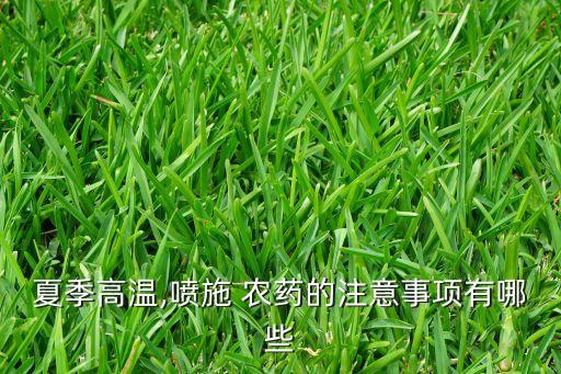 夏季高溫,噴施 農藥的注意事項有哪些