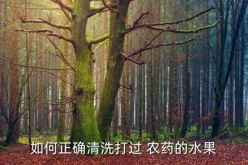 如何正確清洗打過 農(nóng)藥的水果