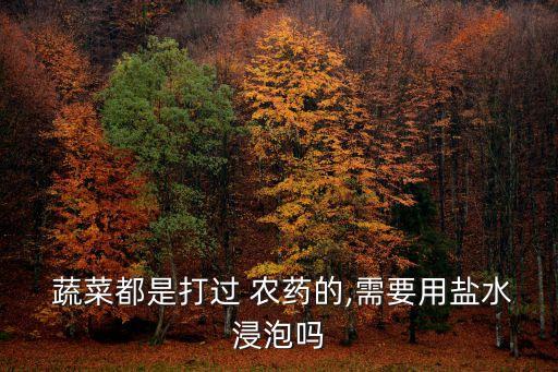  蔬菜都是打過 農藥的,需要用鹽水浸泡嗎