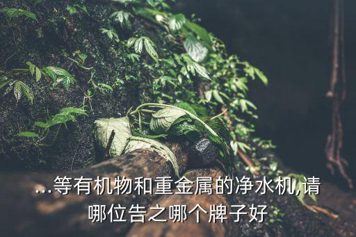 ...等有機物和重金屬的凈水機,請哪位告之哪個牌子好