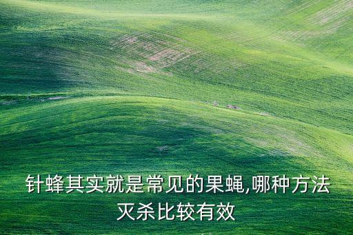 用什么農藥防治針蜂,果實蠅用什么農藥防治?