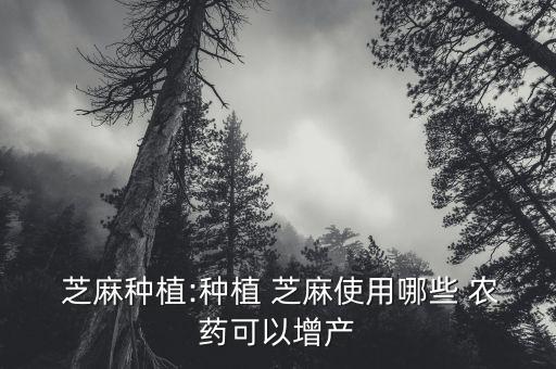 什么農藥對芝麻傷害最大,芝麻打什么農藥高產