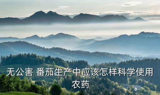 無公害 番茄生產中應該怎樣科學使用 農藥