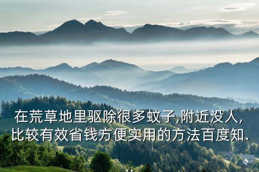 在荒草地里驅除很多蚊子,附近沒人,比較有效省錢方便實用的方法百度知...