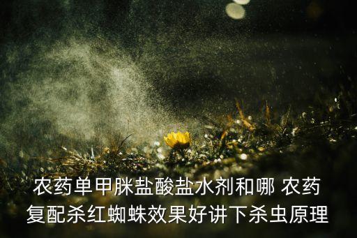  農藥單甲脒鹽酸鹽水劑和哪 農藥 復配殺紅蜘蛛效果好講下殺蟲原理