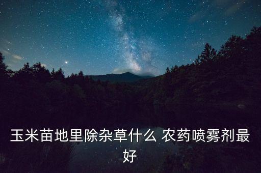 玉米苗地里除雜草什么 農藥噴霧劑最好