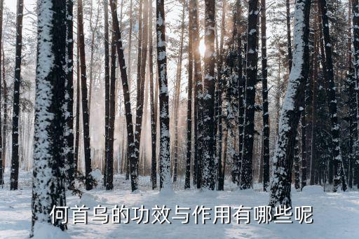  何首烏的功效與作用有哪些呢