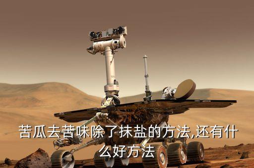  苦瓜去苦味除了抹鹽的方法,還有什么好方法