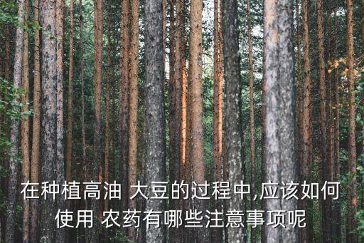 在種植高油 大豆的過程中,應該如何使用 農藥有哪些注意事項呢