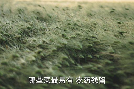 哪些菜最易有 農藥殘留