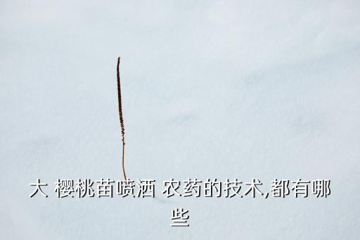大 櫻桃苗噴灑 農(nóng)藥的技術,都有哪些