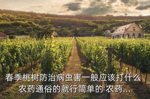 春季桃樹防治病蟲害一般應該打什么 農藥通俗的就行簡單的 農藥...